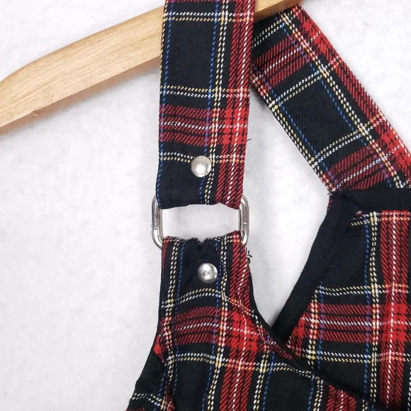 Rare Vintage Lip Service Plaid Punk Zip Up Goth Top - Picture 7 of 10